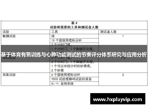 基于体育有氧训练与心肺功能测试的节奏评分体系研究与应用分析